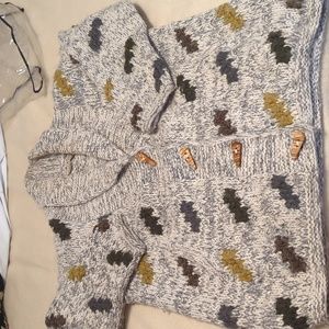 Vintage Liz Claiborne Wool Sweater Wood Button Cardigan